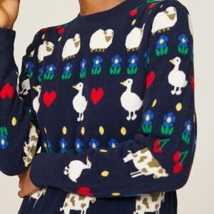 HVN Diana Duck Knit Cute Fair Aisle Sweater